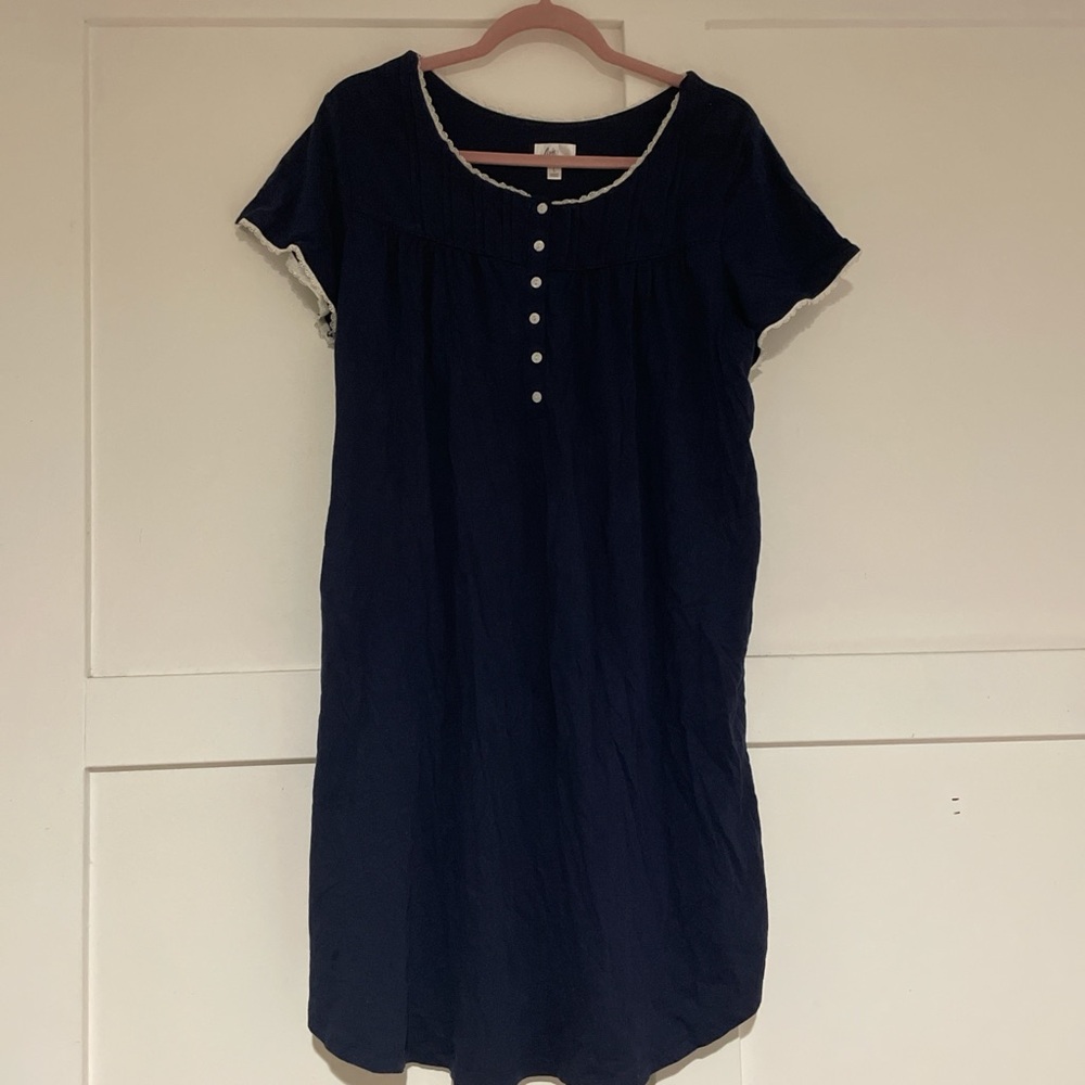 Navy Blue Short Sleeve Dress